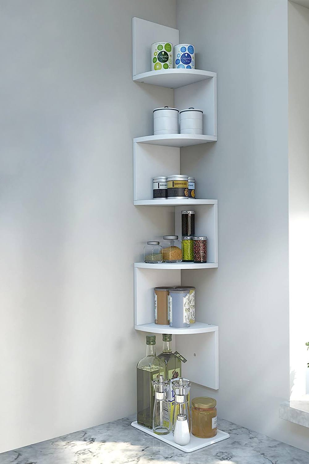 Living And Home 5 Tier Audrienne Corner Bookcase