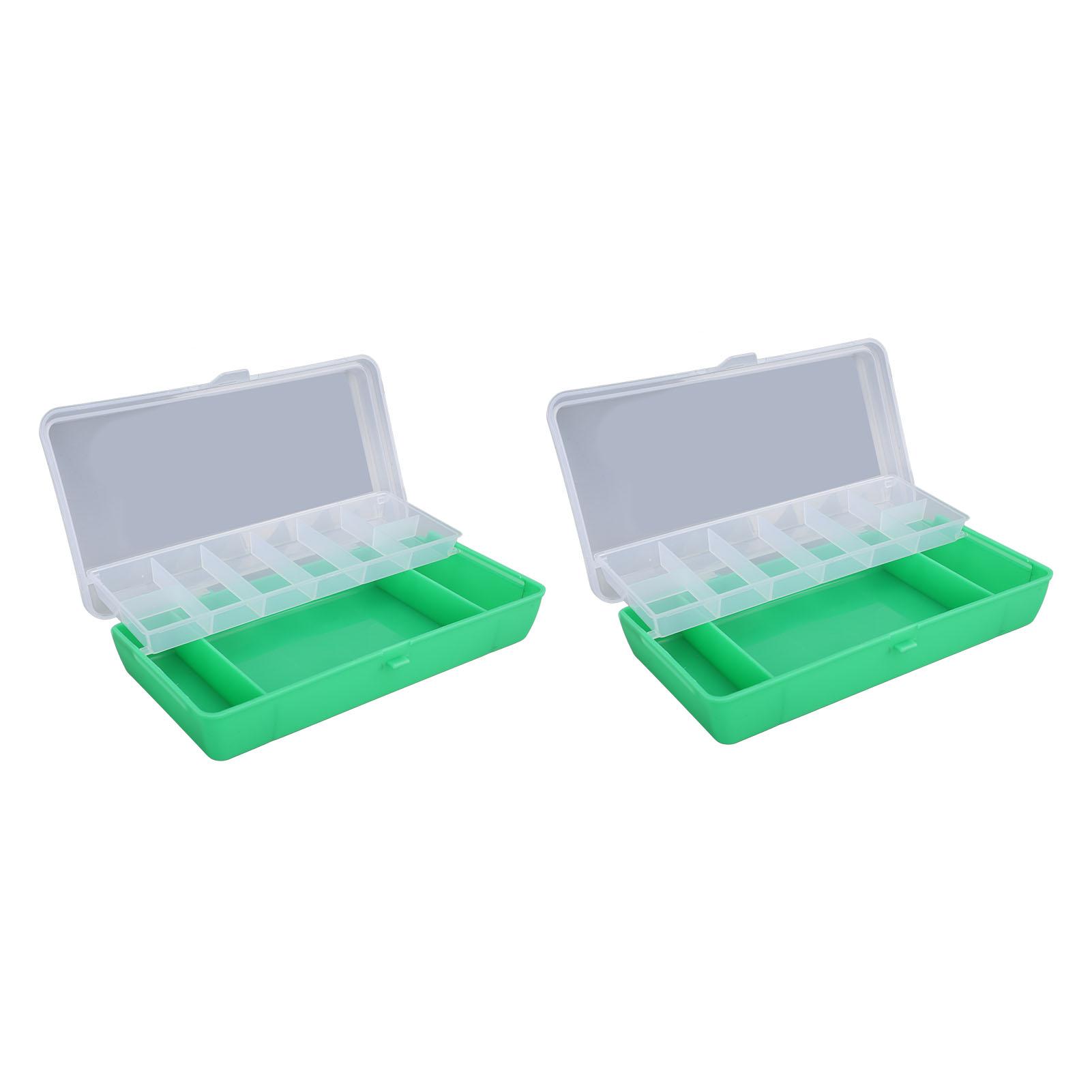 Fishine 2PCS Waterproof Tackle Box Fishing Tackle Box Organizer Fishing Lure Bait Box Green