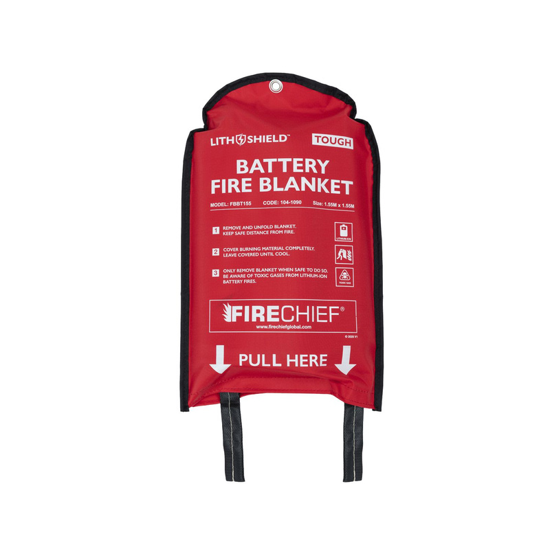 Fire Chief Firechief Lithshield Tough Battery Fire Blanket 1.55m x 1.55m in Red