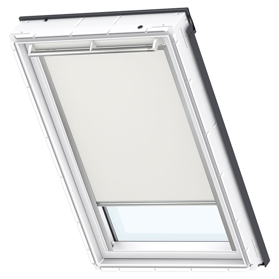 VELUX Manual Blackout Blind White Line DKL MK08 1085SWL - Light Beige