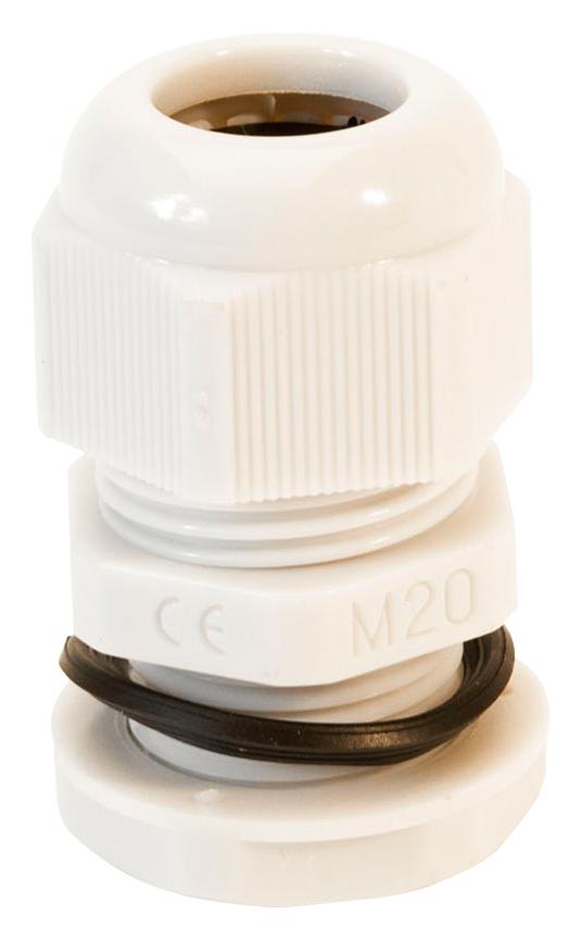HELLERMANNTYTON NGM Series White Nylon Cable Gland, M12 Thread, 3mm Min, 6.5mm Max, IP68