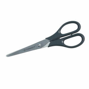 Q-Connect All Purpose 170mm Stainless Steel Scissors - Black