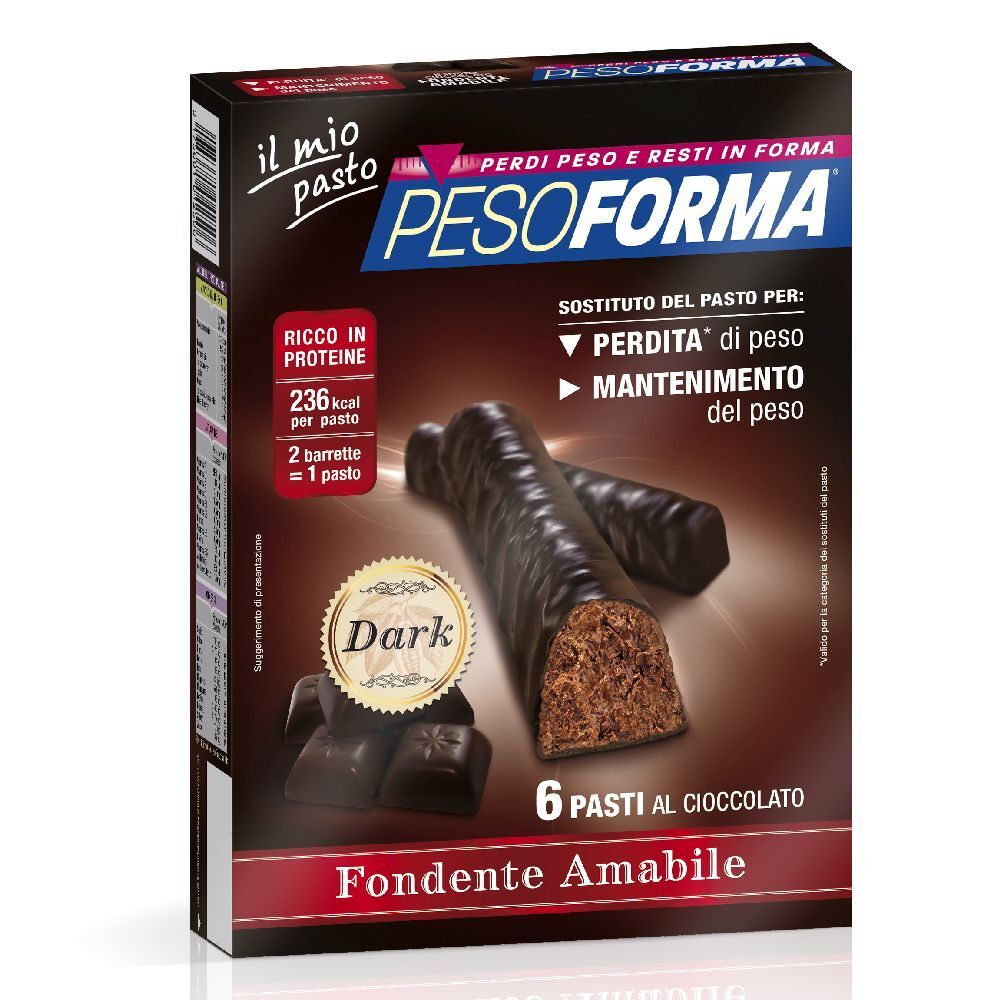 PesoForma barretta al cioccolato fondente amabile 6 pasti