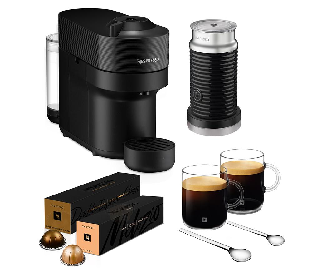 Nespresso By De'longhi Vertuo Pop Barista Bundle Env90.bae Coffee Machine - Black, Black
