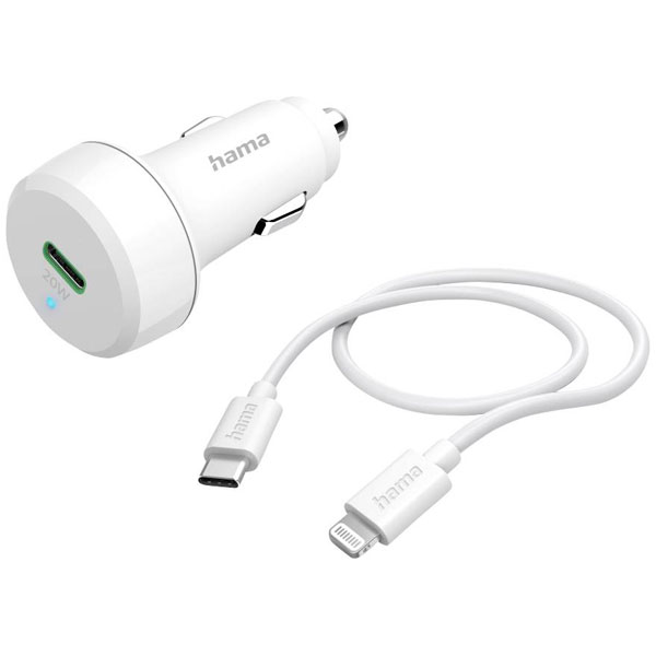 Hama 201611 Car charger 20W USB Lightning cable 1m White