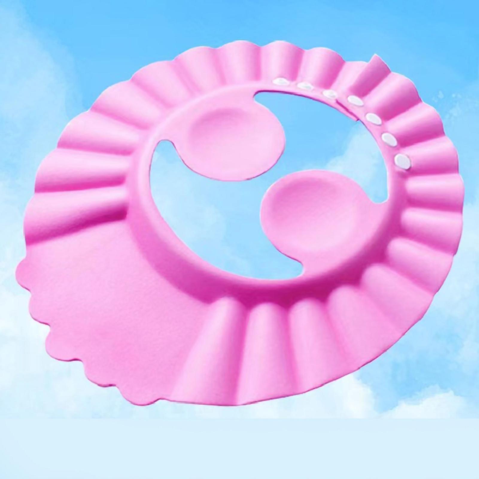 TOMTOP JMS Baby Shower Hat Multipurpose Waterproof Adjustable Ear Protection Hair Wash Hat for Babies Toddlers pink