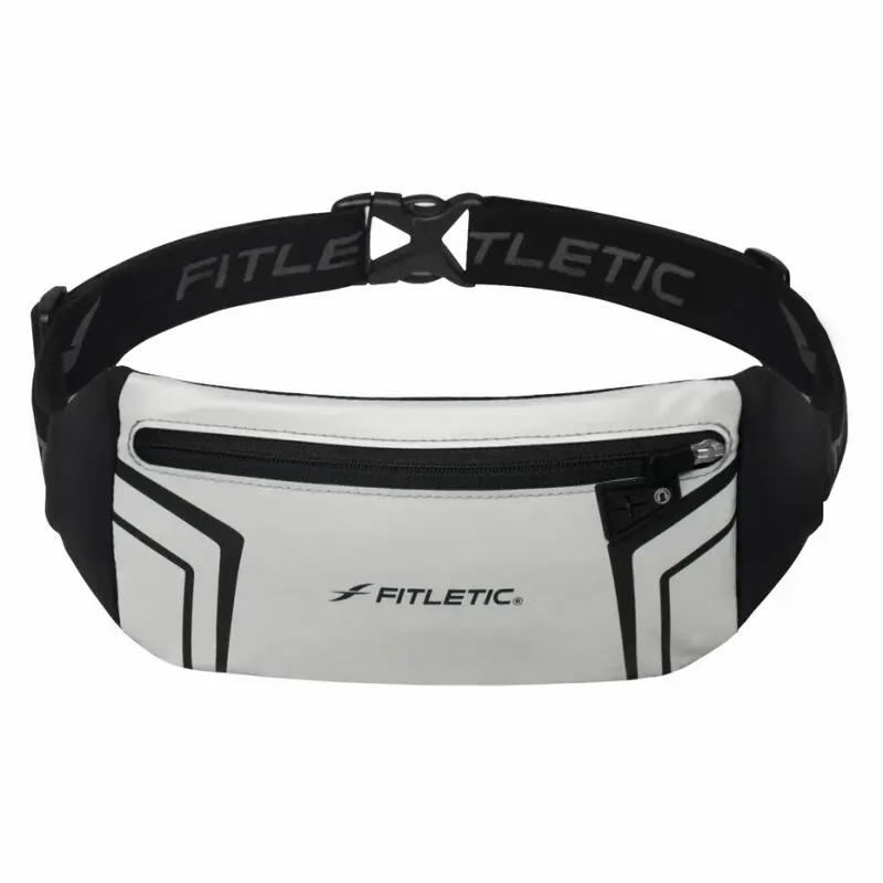 Fitletic Blitz Phone Holder Bum Bag Lightweight And Sleek Running Belt Silver, Silver