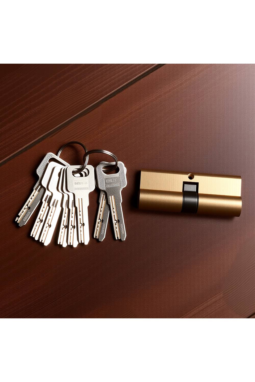 Living And Home Pure Copper AB Lock Core in Gold