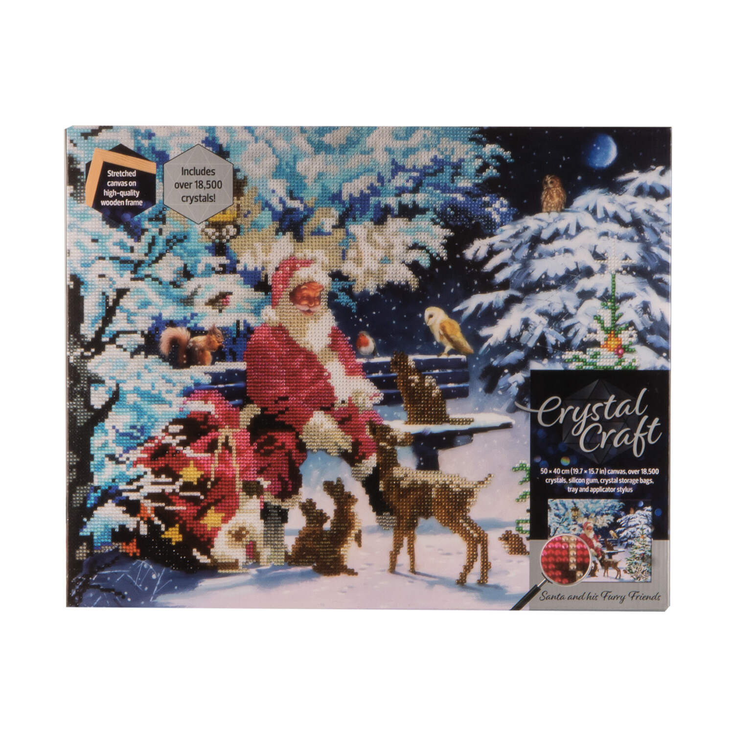 Crystal Craft Santa On Bench Crystal Craft