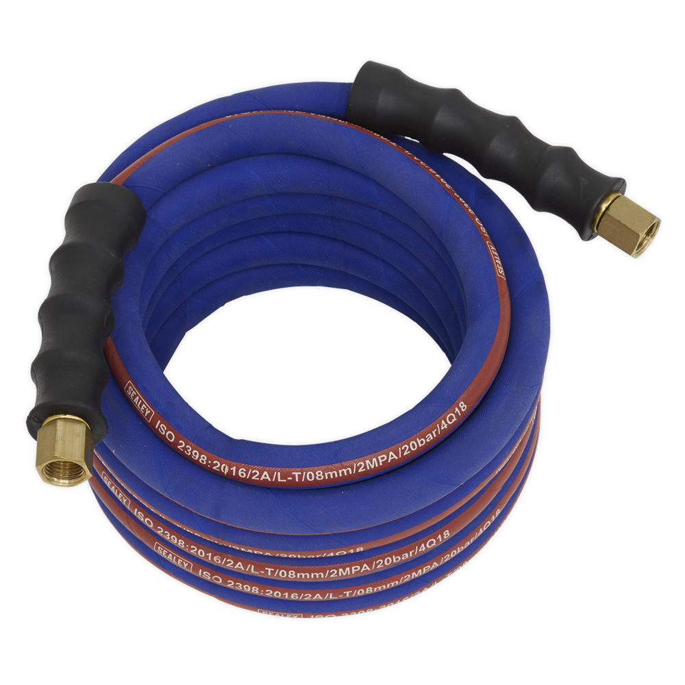 Sealey AH5R Air Hose 5m x Ø8mm with 1/4"BSP Unions Extra Heavy-Duty