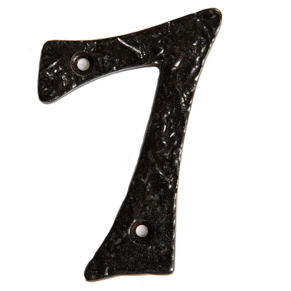 80mm Black Rustic Iron House Number 7 | By Hammer & Tongs