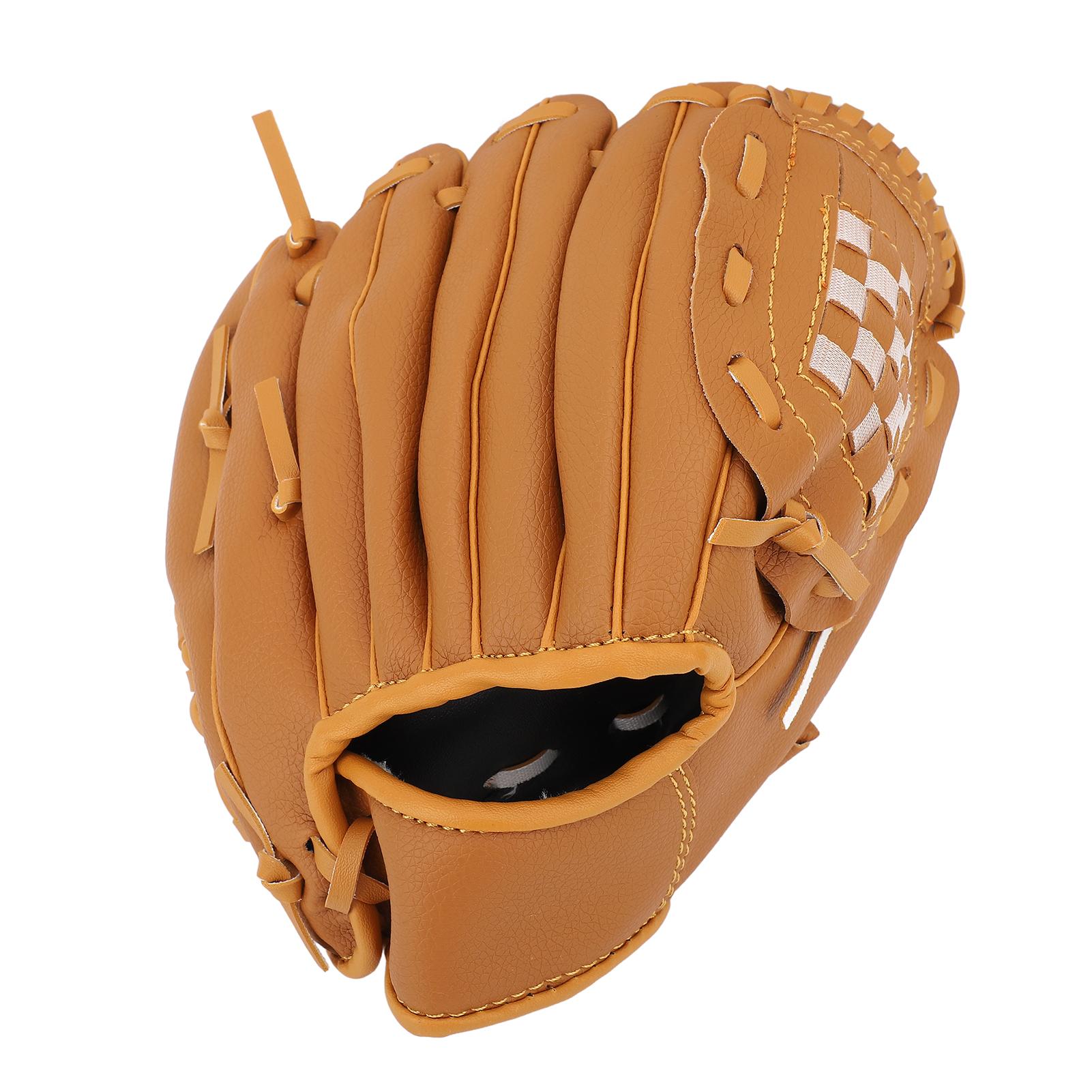 TOMTOP JMS Baseball Glove Ergonomic PU Leather Baseball Mitts Softness Professional Baseball Fielding Glove 11.5 Inch brown