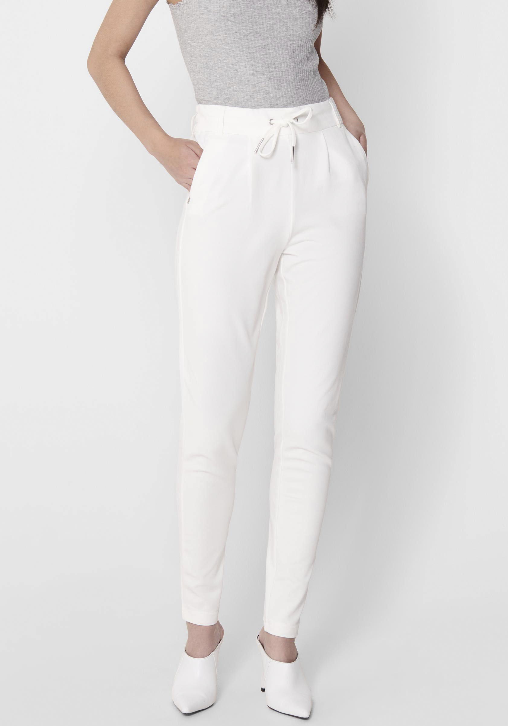 Only Poptrash Trousers Women White