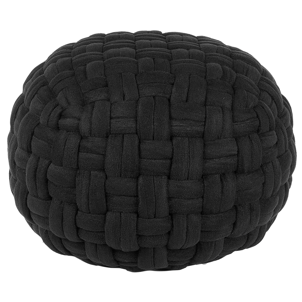 Beliani Modern Pouffe Hopa Black Velvet