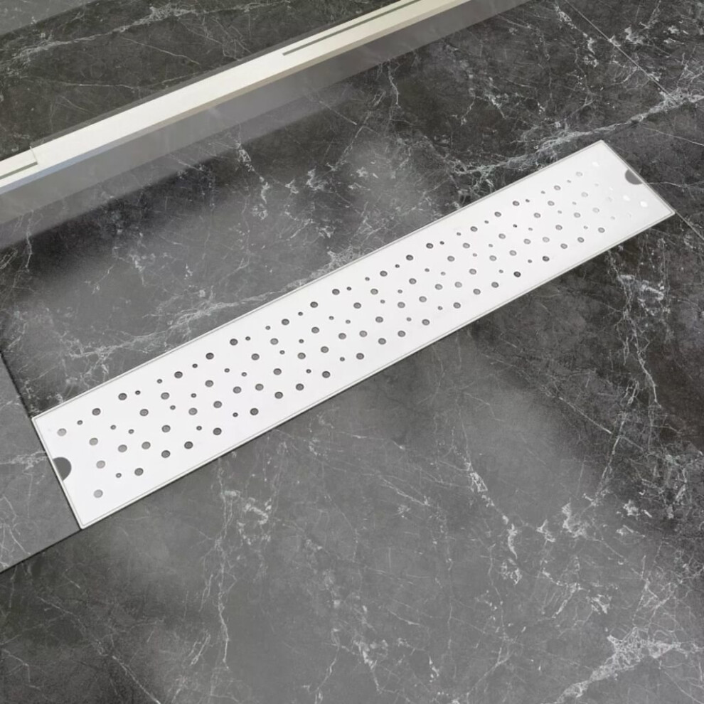 VidaXL Linear Shower Drain Bubble 630x140 mm Stainless Steel