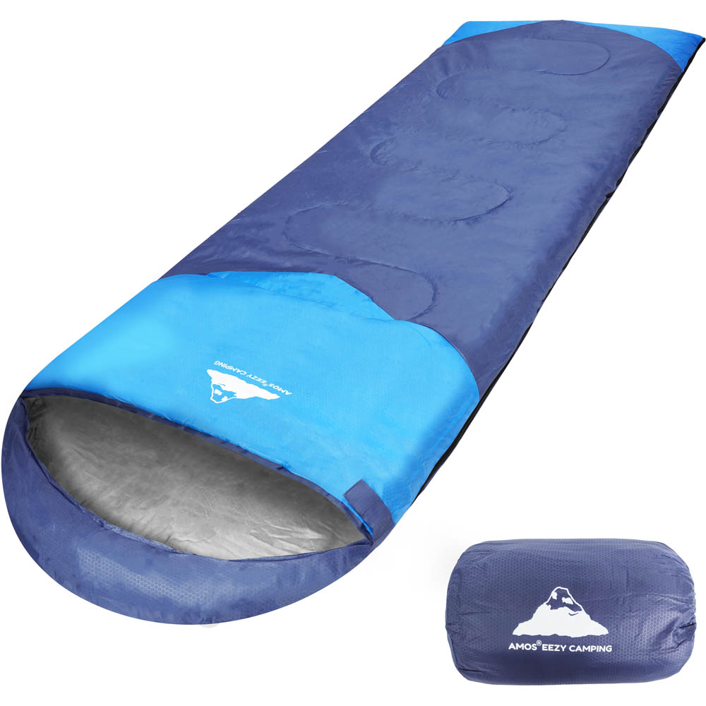 AMOS Sleeping Bags For Outdoor Adventures Lightweight Waterproof And Warm - Blue