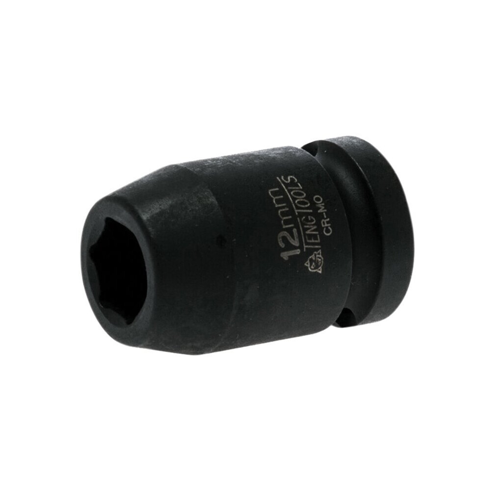Teng Tools 12mm, 1/2 in Drive Impact Socket Hexagon, 25 mm length