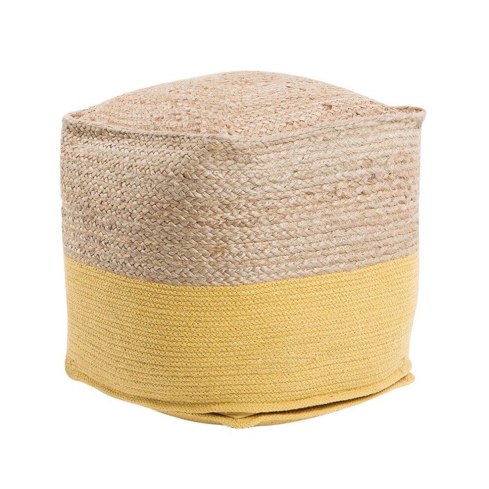 Beliani Scandinavian Pouffe Kirama Yellow