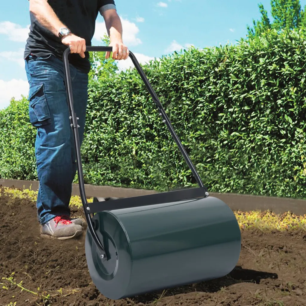 VidaXL Lawn Roller Green and Black 63 cm 50 L