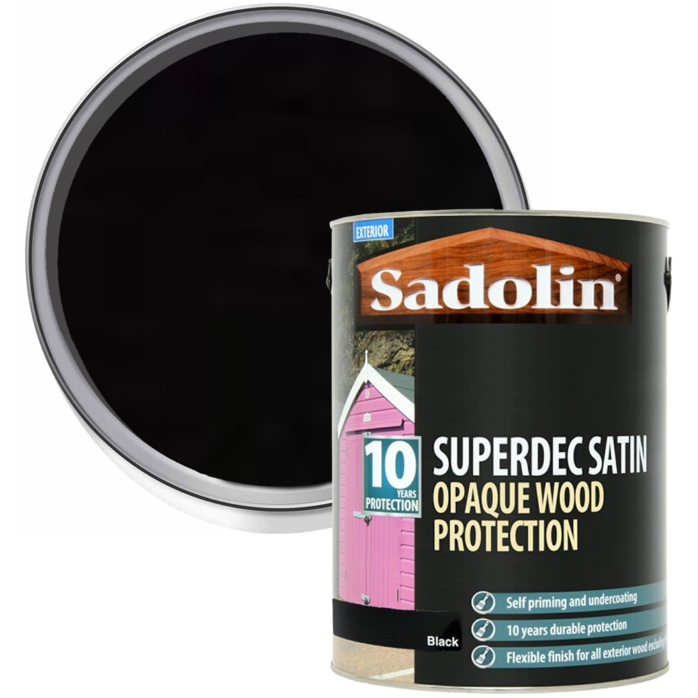 Sadolin Superdec Opaque Wood Protection Black Satin 5 litre