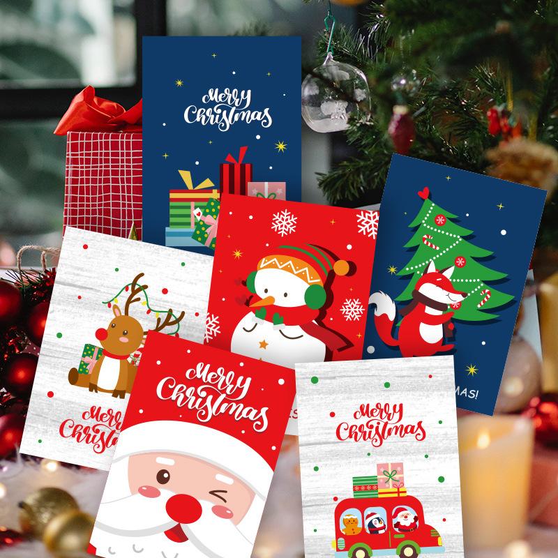 NATAWA Small Greeting Cards with Envelope & Stickers Merry Christmas Greeting Cards DIY Christmas Cards for Xmas Party Supplies