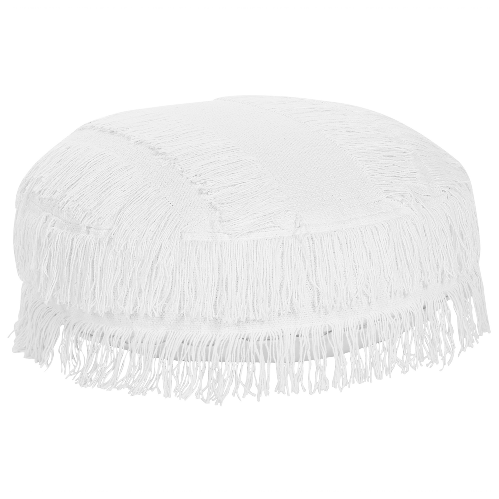 Beliani Floor Cushion Oulad Cotton White