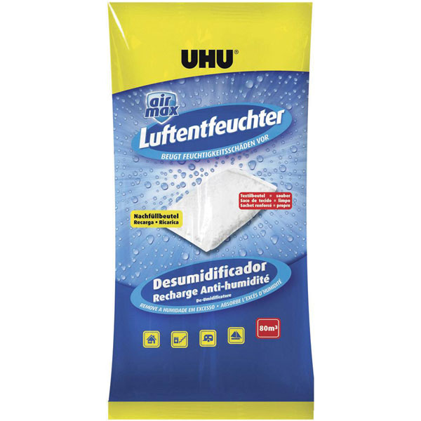 UHU 47085 Air Max Dehumidifier Refill Bag 32m² White Prevents Mould