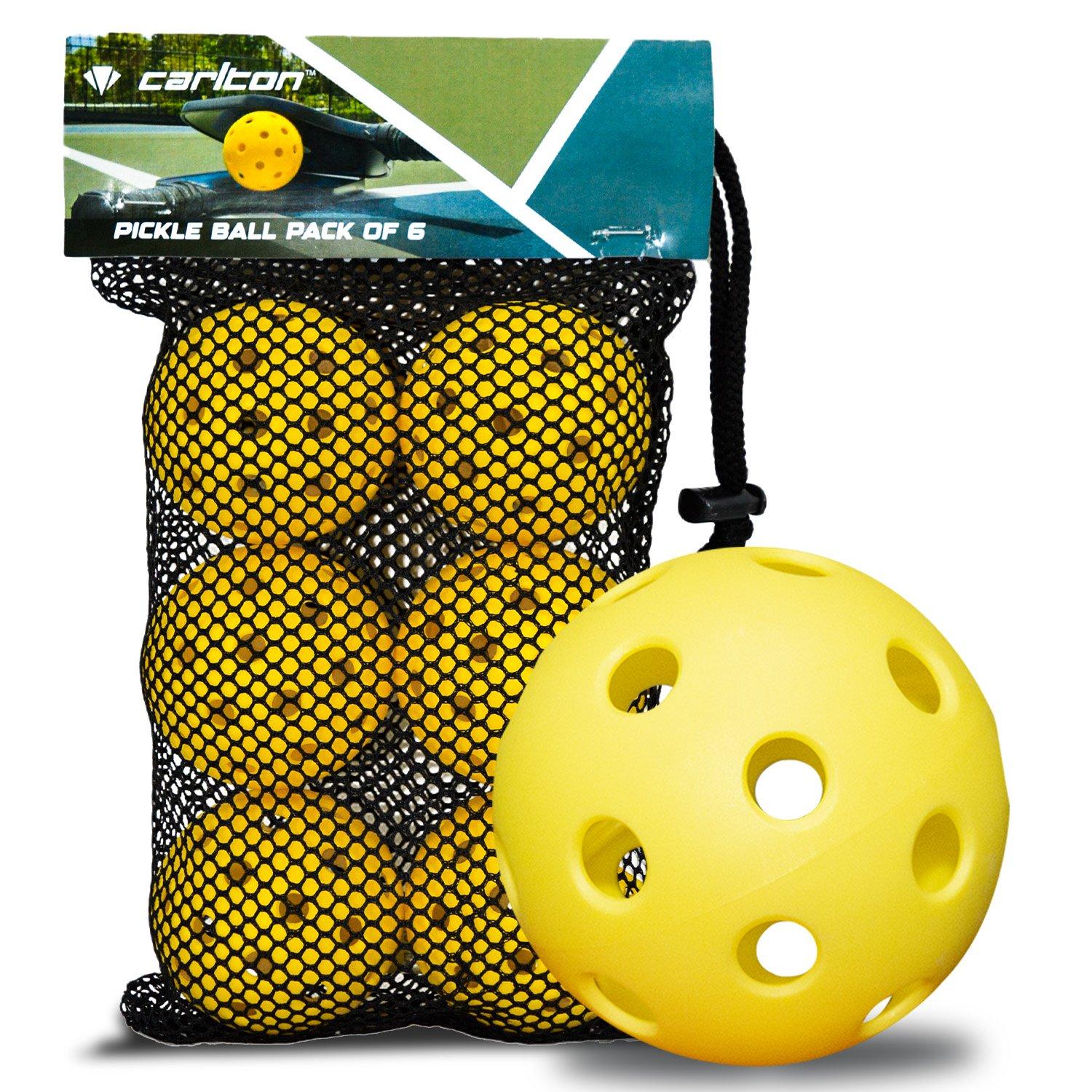 Carlton Pickleball Pack Of 6 - Yellow