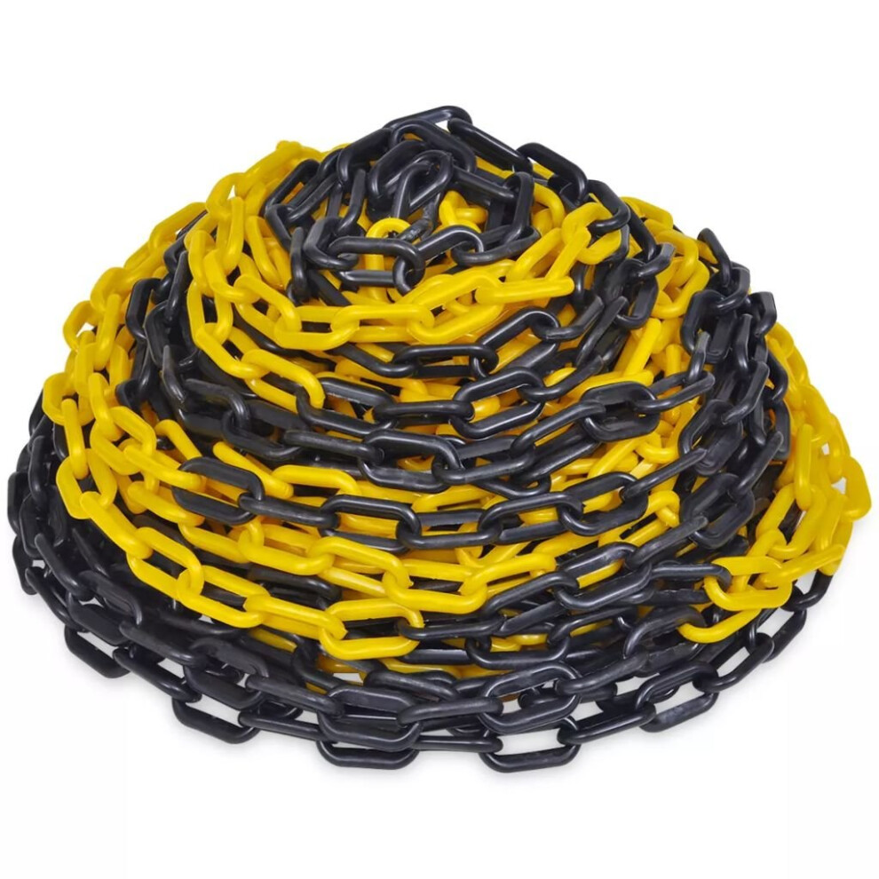 VidaXL 30 m Plastic Warning Chain Yellow and Black