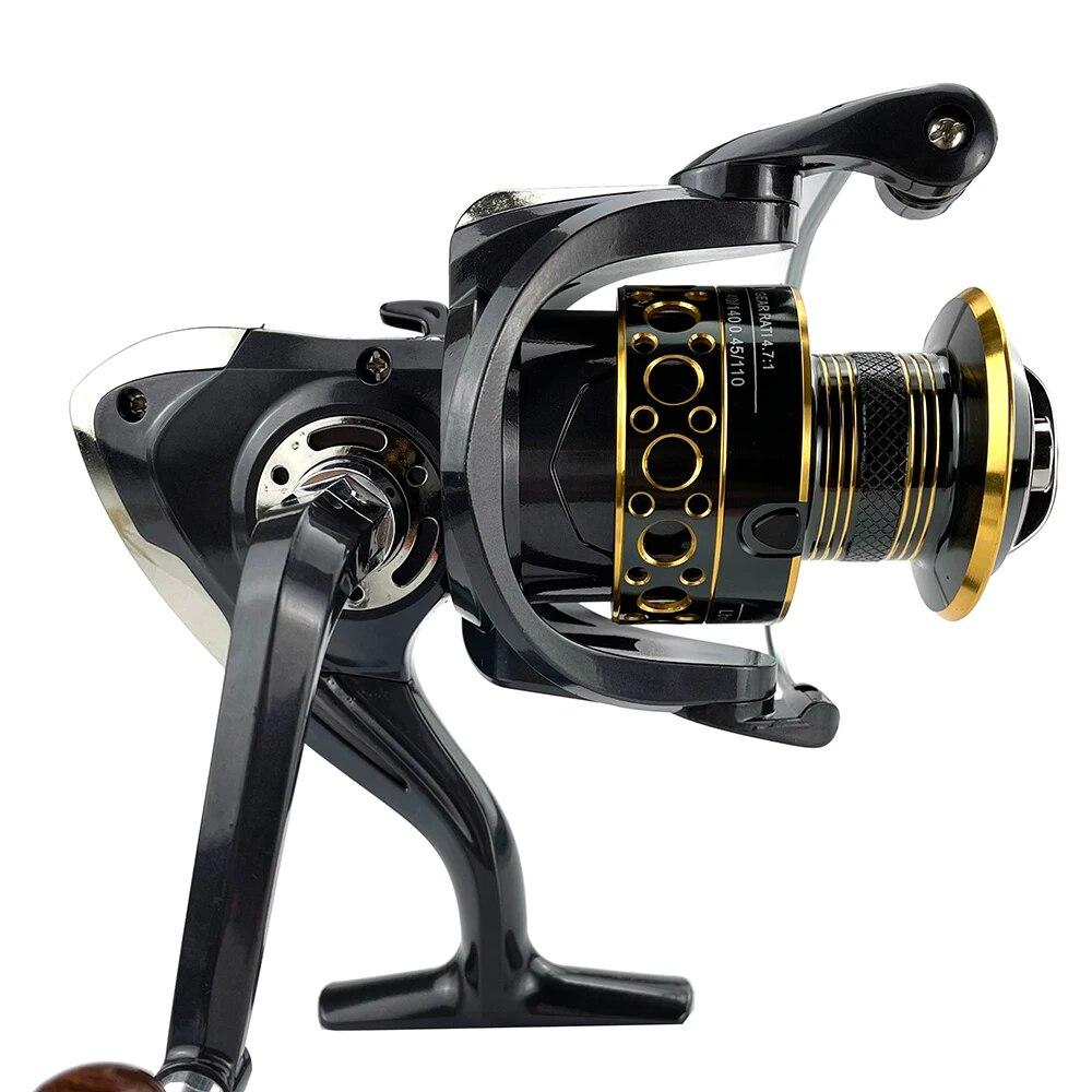 NATAWA Fishing Spinning Reel Metal Spool 5.2:1 Ball Bearings Carp Fishing Reel BK2000-7000 Metal Line Cup Sea Tackle 6000 Series