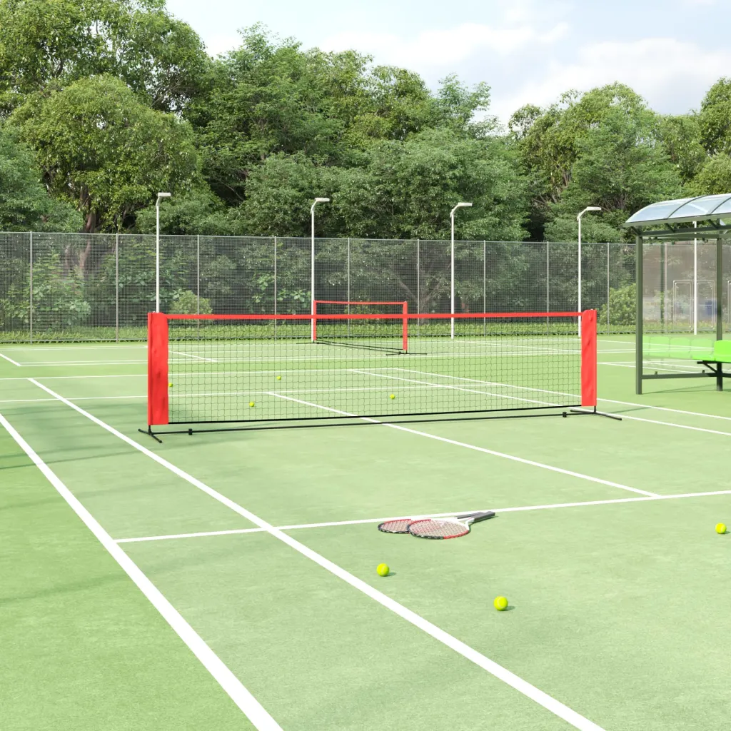 VidaXL (400 x 100 x 87 cm) vidaXL Tennis Net Black and Red Polyester Portable Net Garden Multi Sizes