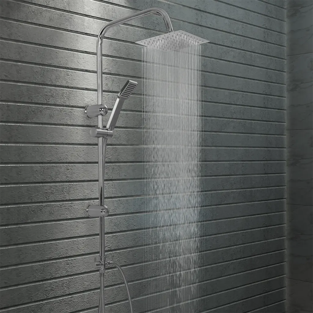 VidaXL Dual Head Shower Set with Hand Shower Stainless Steel
