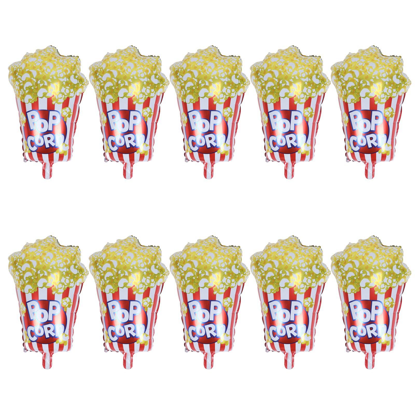 GoolRC 10pcs Popcorn Party Balloons Reusable Movie Theme Party Decoration Balloons Aluminum Foil Portable