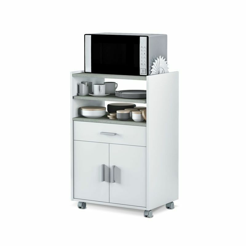 Senza Marca/Generico Mobile carrello portaforno con ruote per cucina mobiletto portatile bianco