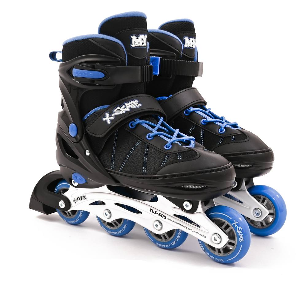 M.Y Adjustable Inline Roller Skates With Built In Adjusters For Boys & Girls In Blue