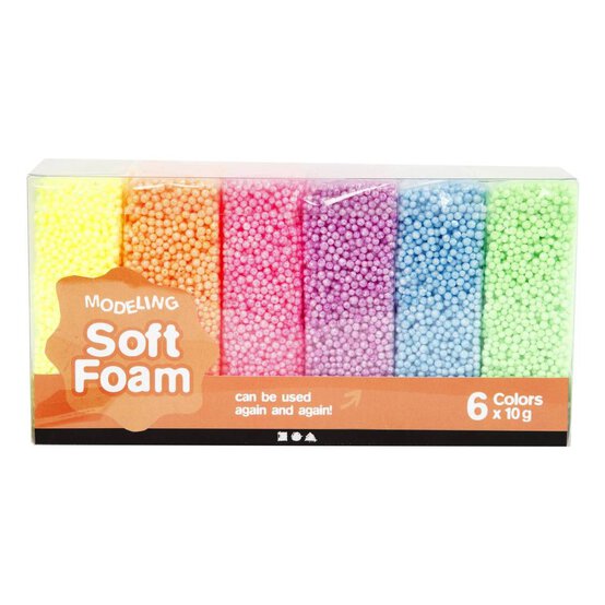 Creativ Soft Foam Modelling Clay Assorted Colours - 6 Pack