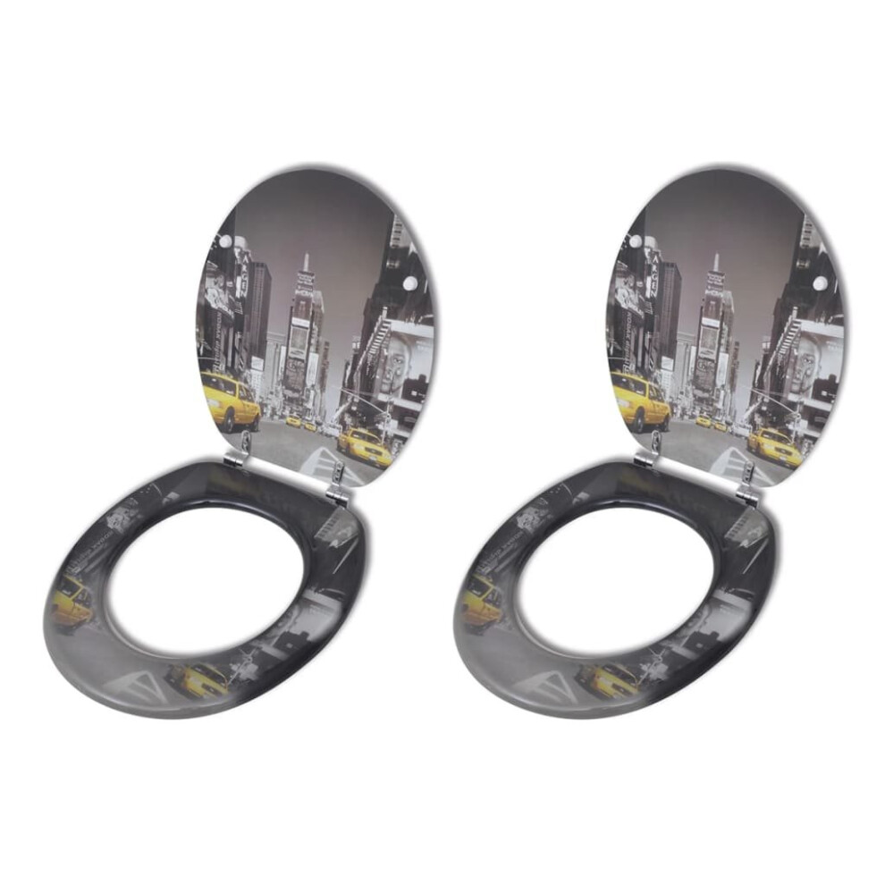 VidaXL Toilet Seats with Lids 2 pcs MDF New York