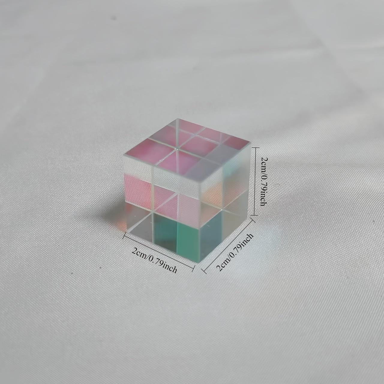 XYNN 1pc RGB Optical Glass Cube Prism - Educational Toy Mixed Color Light Splitting Experiment, Science Learning