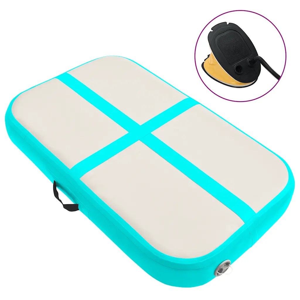 VidaXL Inflatable Gymnastics Mat with Pump 60x100x10 cm PVC Green