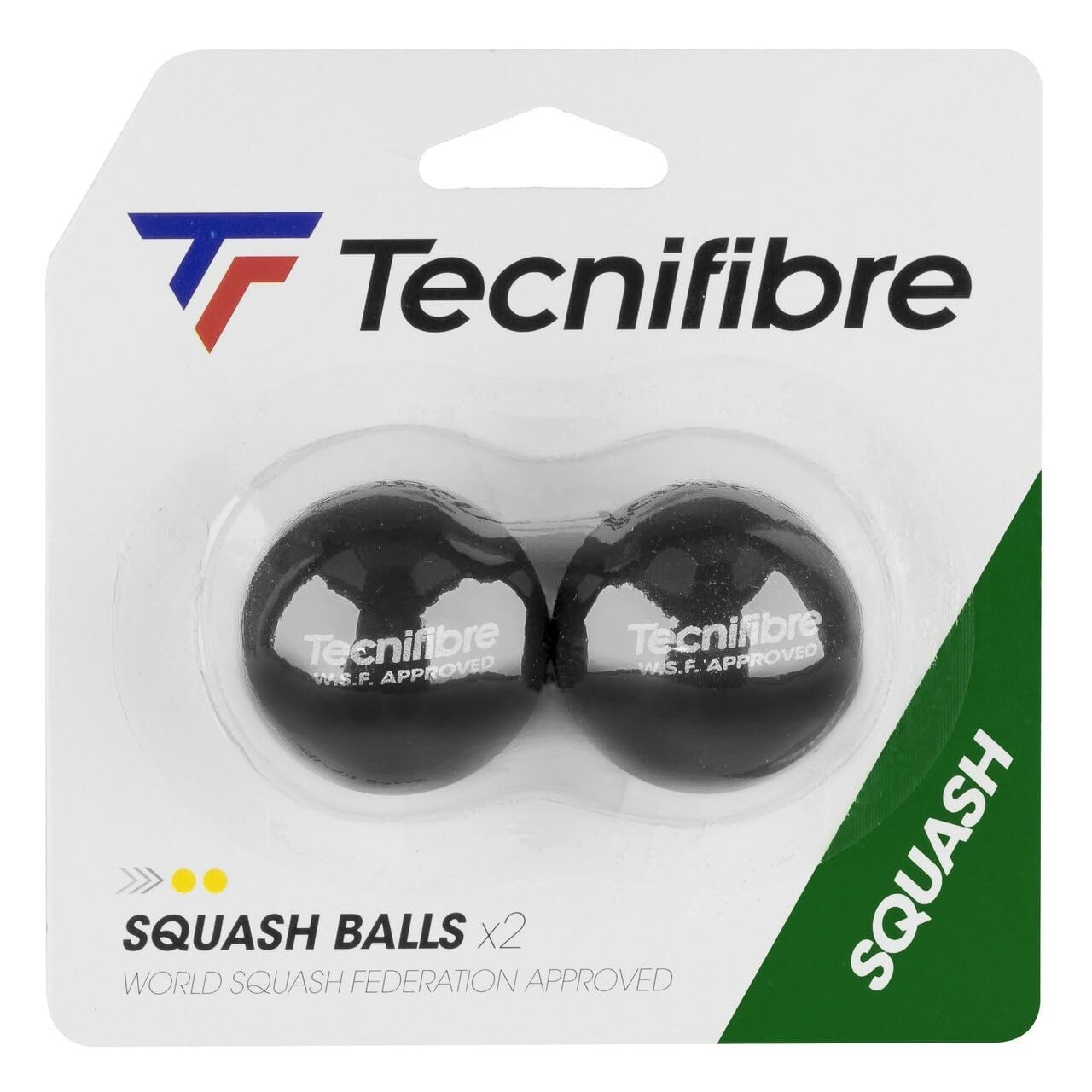 Tecnifibre Squash Federation Official Tecnifibre Two Dot Squash Ball [Tecnifibre] [Squash Ball] [World Ball] [] (2 pieces)