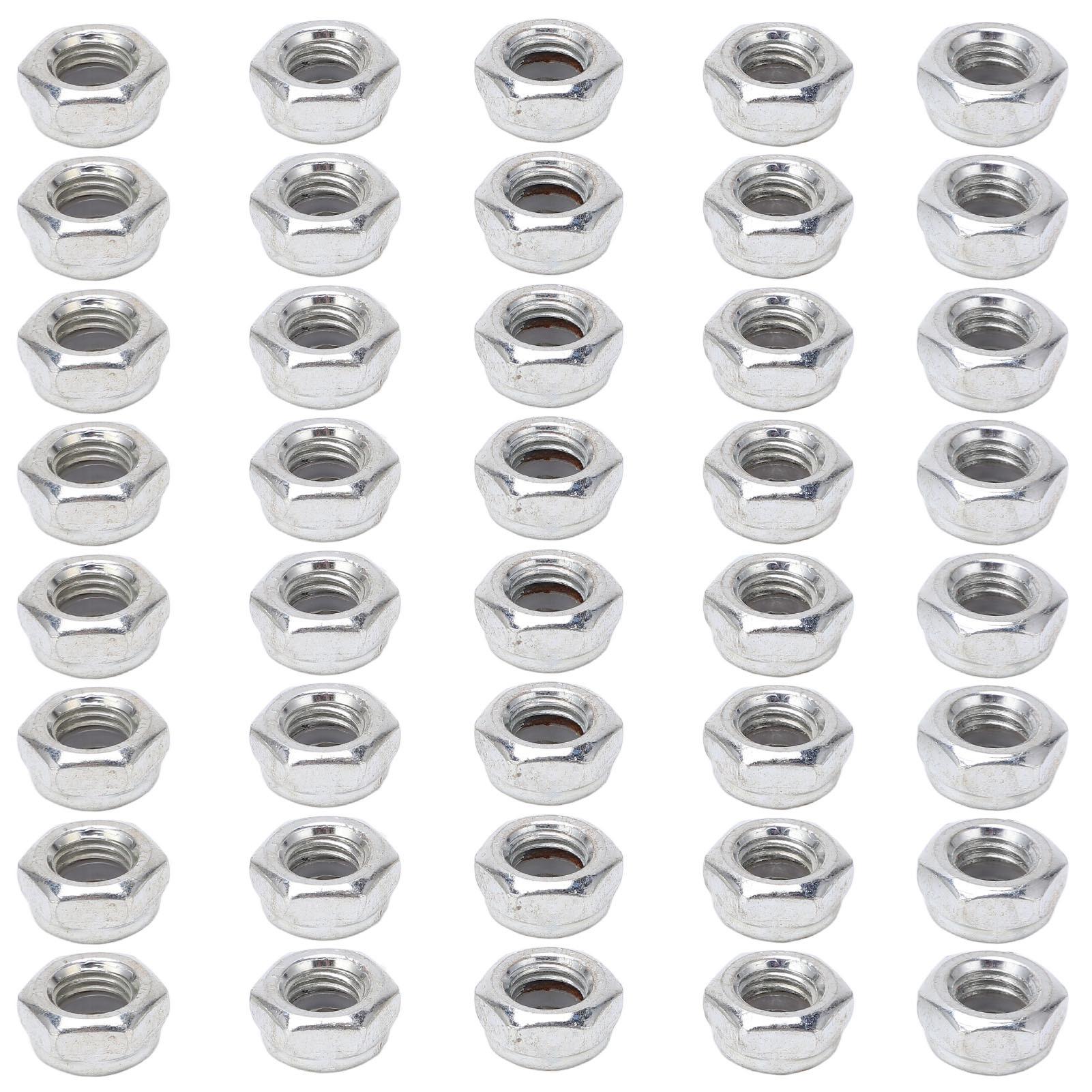 Vestidos 40pcs Skateboard Trucks Axes Nuts Carbon Steel Skateboard Truck Hardware Kit for Skateboard Silver