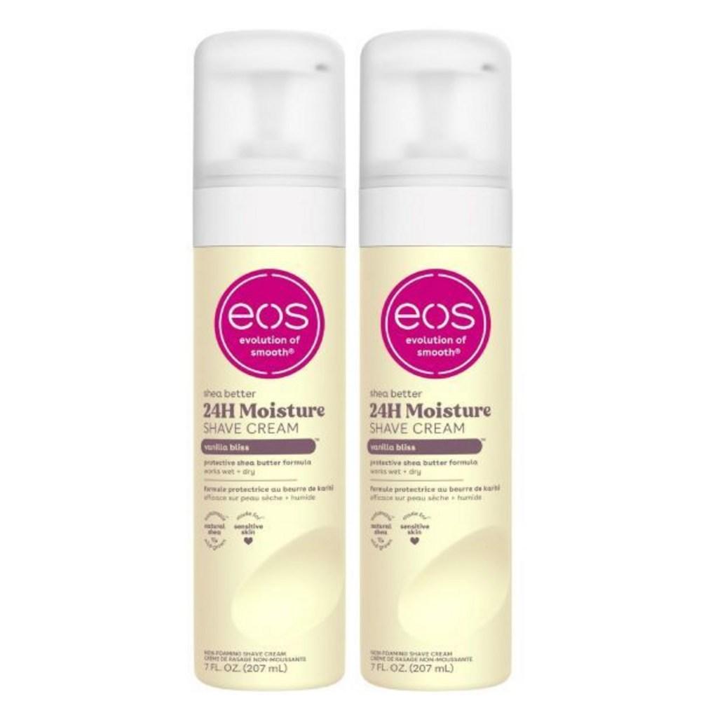 BeautyGlam eos Shaving Cream Shaving Cream Shaving Foam Eos Sheer Better Women's Shave Vanilla Bliss Butter Skin Care 14 oz 2 packs, Vanilla, 7 Fl Oz