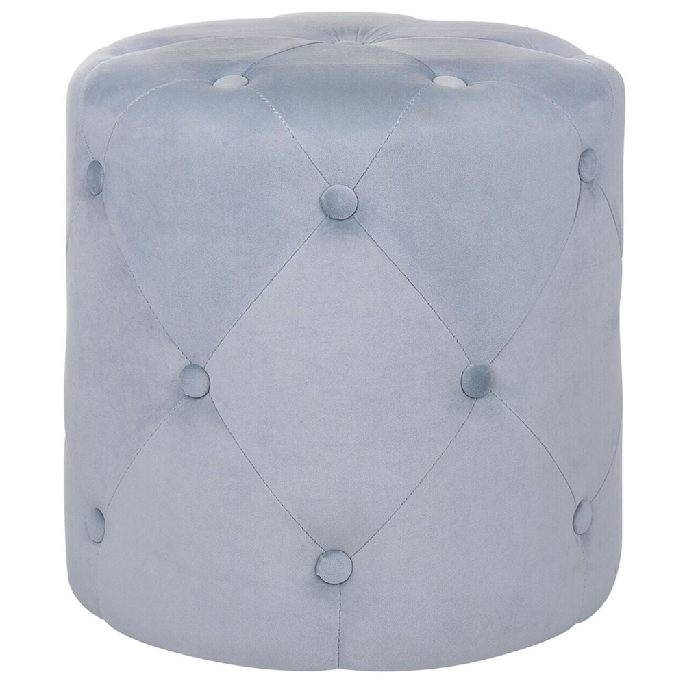 Beliani Pouffe Corolla Light Grey Velvet