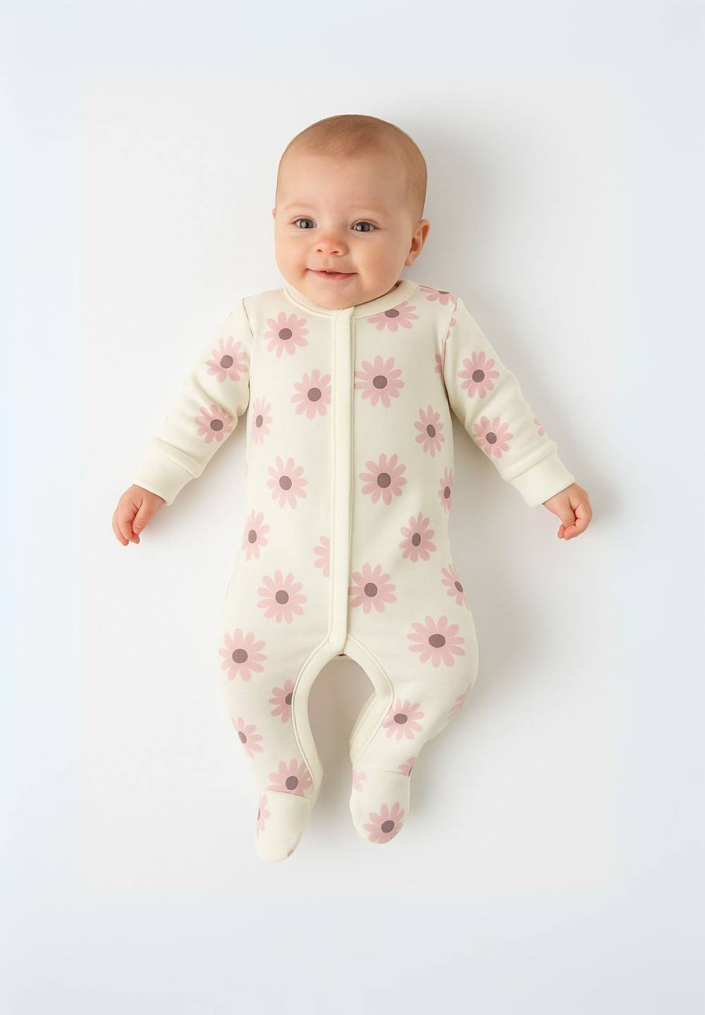 Minoti 4-Pack Baby Sleepsuits With Full-Length Snaps In Light Pink