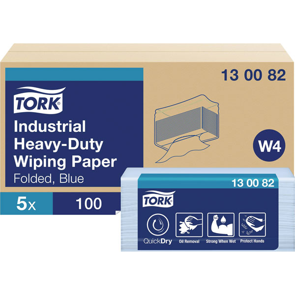 Tork Industrial Wipes for Multipurpose Cleaning Use, Plastic of 500