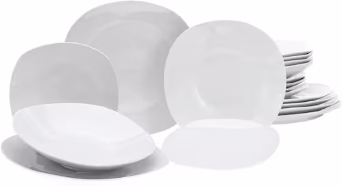 Creatable Aloura 18 Piece Dinnerware Set, Service for 6 white