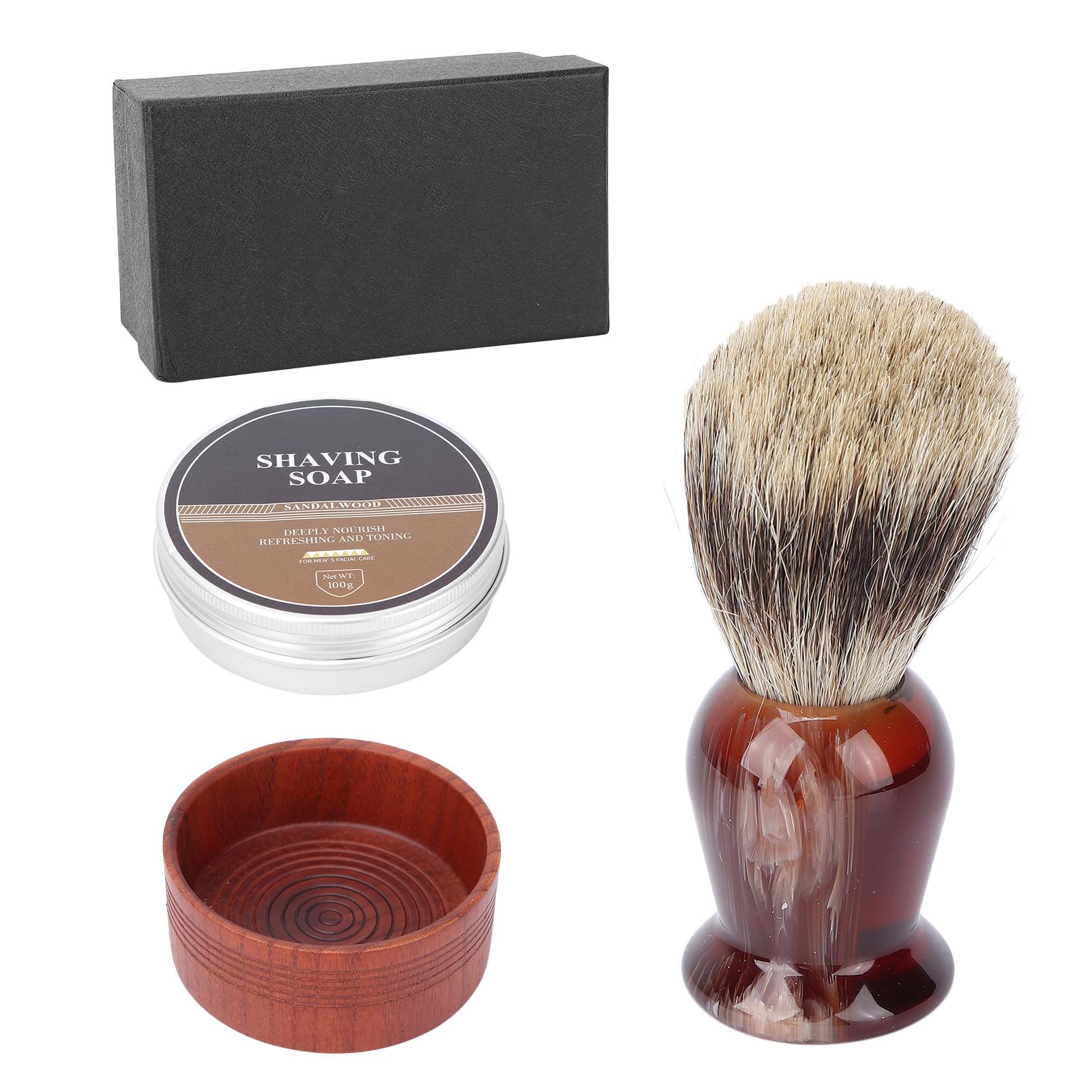 TOMTOP JMS BlueZOO Men s Shaving Beard Kit Shaving Brush Foam Bowl Shaving Soap Beard Grooming Set