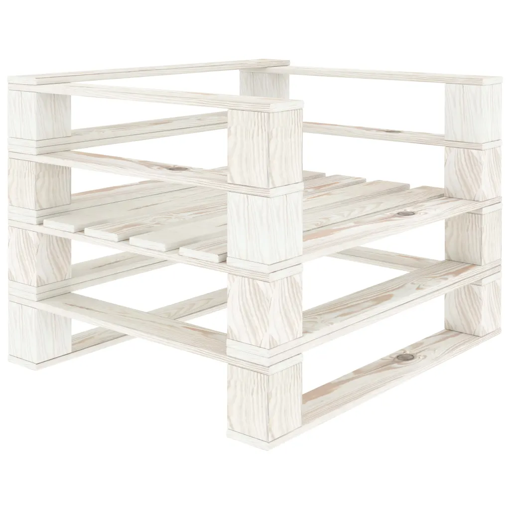 VidaXL Garden Pallet Armchair Wood White