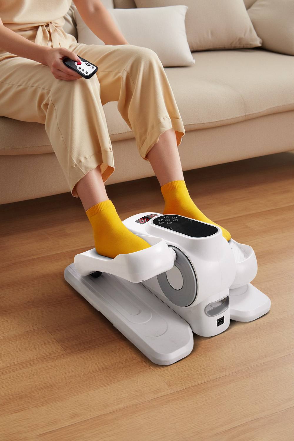 Living And Home 12-Speed Under-Desk Electric Elliptical Trainer for Arms and Legs