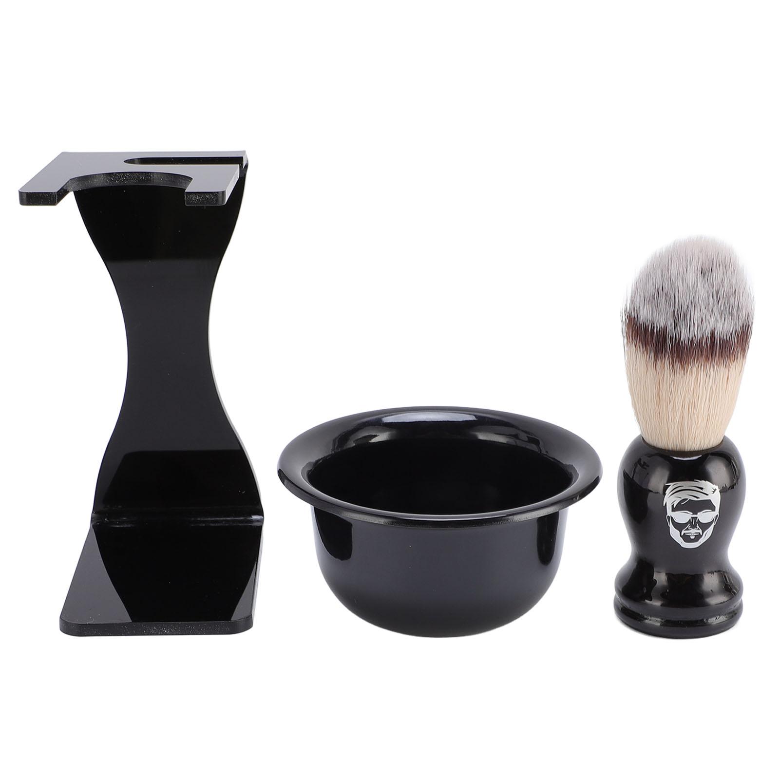 Koogeelife Men Shaving Brush Set Portable Shaving Brush Shaving Bowl Holder Stand Set for Travel